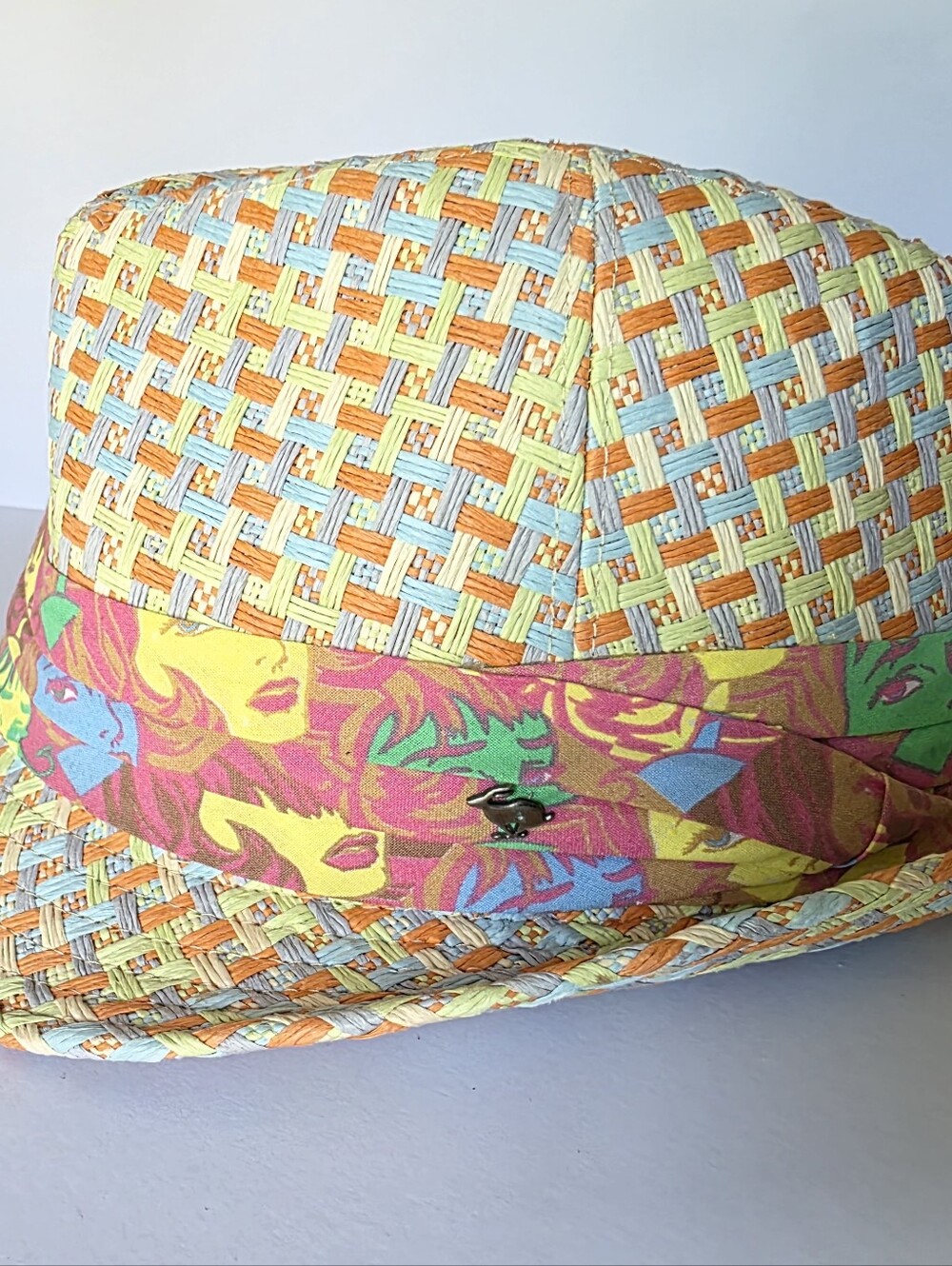 Peter Grimm Mens Multicolor Woven Paper Straw Fedora